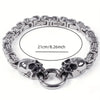 Dual Skull Stainless Steel Heavy Bracelet